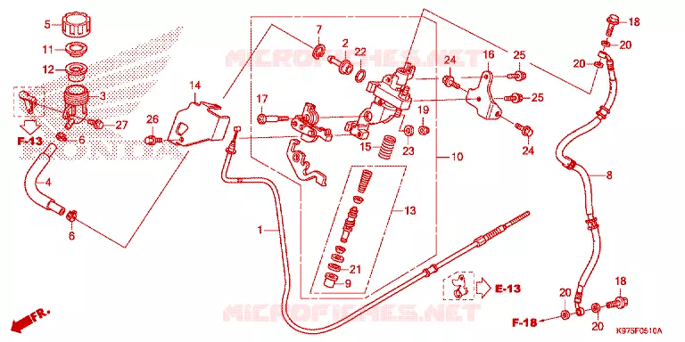 MAITRE-CYLINDRE DE FREIN Honda SCOOTER 150 PCX 2021  WW150M
