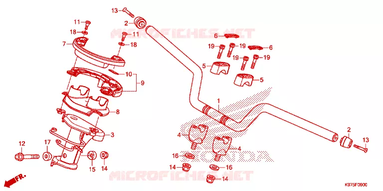 GUIDON - CARENAGE Honda SCOOTER 150 PCX 2020  WW150K