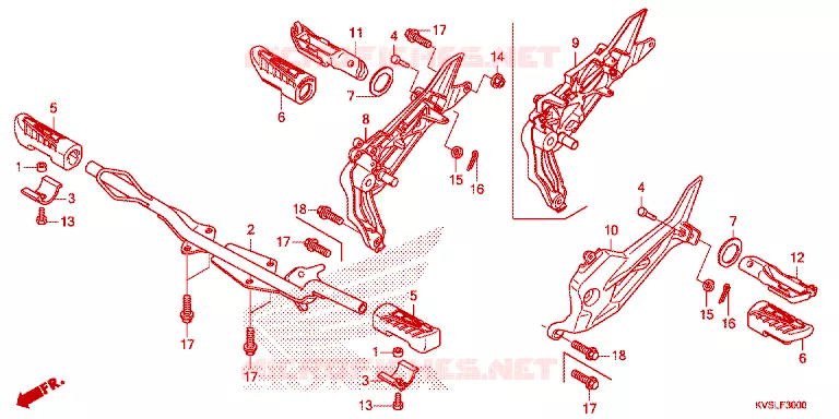 REPOSE PIED Honda MOTO 160 CG 2020  CG160EXL