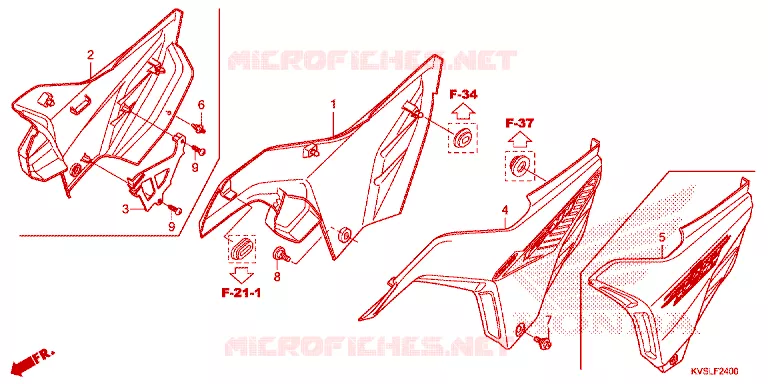 FILTRE A AIR - COUVERCLE LATERAL Honda MOTO 160 CG 2021  CG160ESL