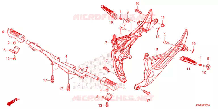 REPOSE PIED Honda MOTO 160 CG 2025  CG160EDPS