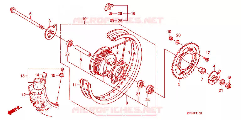 ROUE ARRIERE Honda MOTO 230 CRF 2013  CRF230FC