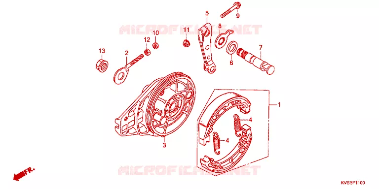 FLASQUE - MACHOIRES DE FREIN ARRIERE Honda MOTO 150 CG 2012  CG150ESDC
