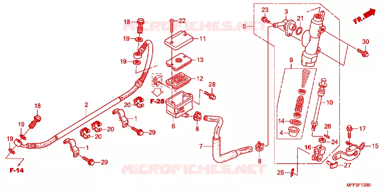 MAITRE-CYLINDRE DE FREIN ARRIERE Honda MOTO 700 TRANSALP 2012  XL700VC