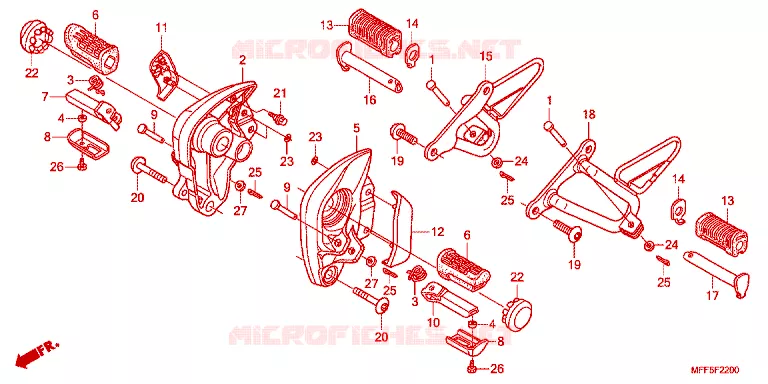 REPOSE PIED Honda MOTO 700 TRANSALP 2012  XL700VC