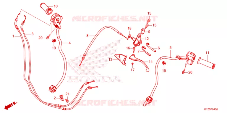 LEVIER DE GUIDON - CABLE - COMMODO Honda SCOOTER 160 PCX 2024  WW160ADP