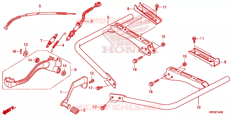 PEDALE - REPOSE PIED Honda ATV 420 FOURTRAX 2022  TRX420FM1H