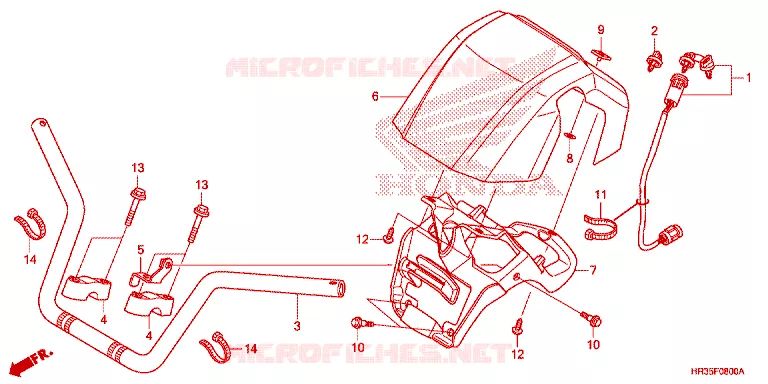 GUIDON Honda ATV 420 FOURTRAX 2018  TRX420FM1H