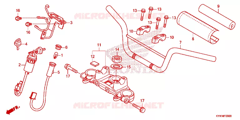 GUIDON - TE DE FOURCHE Honda MOTO 110 CRF 2025  CRF110FS
