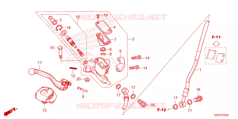 MAITRE CYLINDRE DE FREIN AVANT Honda MOTO 250 CRF 2025  CRF250RWES