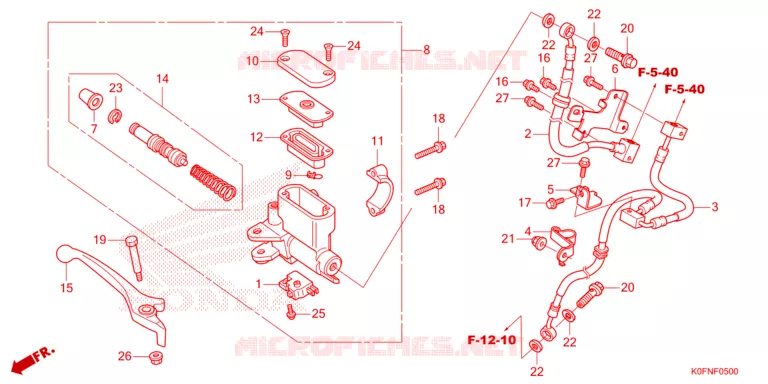 MAITRE CYLINDRE DE FREIN AVANT Honda MOTO 125 MONKEY 2025  Z125MAS