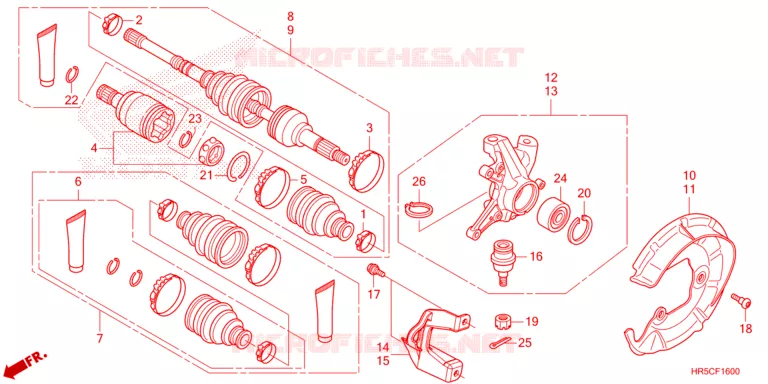 ARBRE DE ROUE  Honda ATV 520 FOURTRAX 2025  TRX520FM6S
