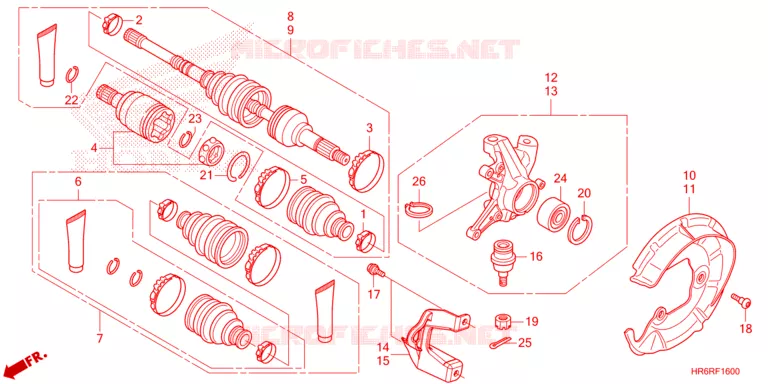 ARBRE DE ROUE  Honda ATV 520 FOURTRAX 2025  TRX520FA6S