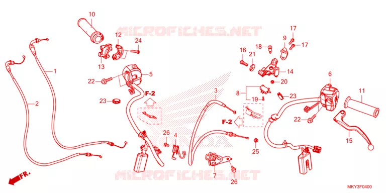 COMMODO - LEVIER - CABLE Honda MOTO 650 CB 2023  CB650RAP