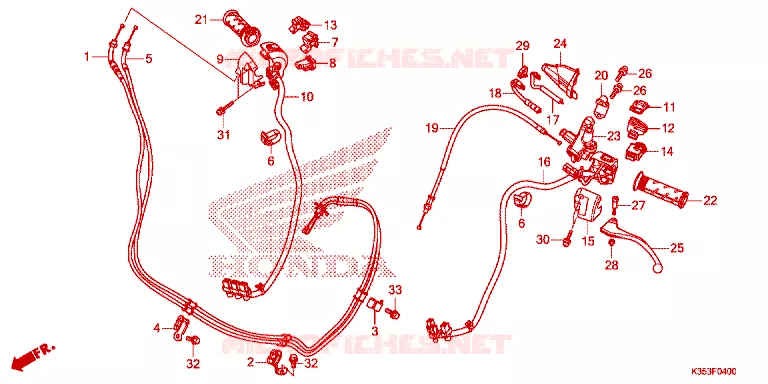 COMMODO - LEVIER - CABLE Honda SCOOTER 125 PCX 2015  WW125F
