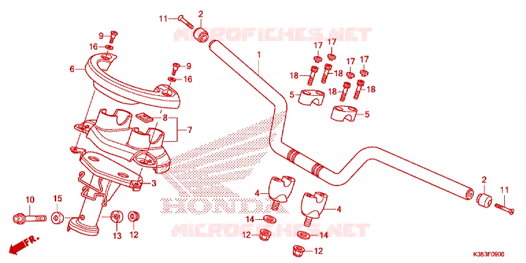 GUIDON - CARENAGE Honda SCOOTER 125 PCX 2017  WW125SH