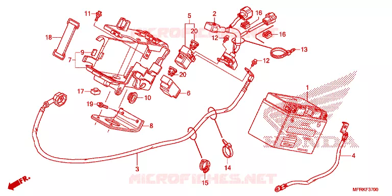 BATTERIE Honda MOTO 1300 VT 2025  VT1300CXAS