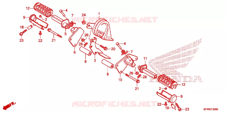 REPOSE PIED Honda MOTO 1300 VT 2025  VT1300CXAS
