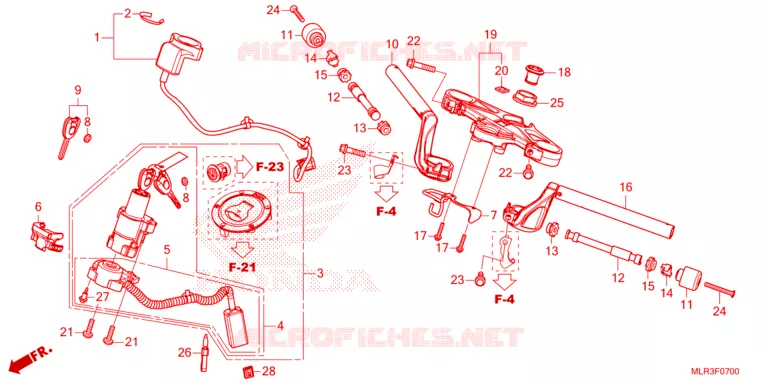 GUIDON - TE DE FOURCHE Honda MOTO 500 CBR 2025  CBR500RAS