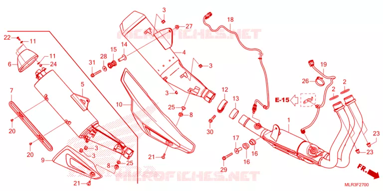 SILENCIEUX D'ECHAPPEMENT Honda MOTO 500 CBR 2025  CBR500RAS