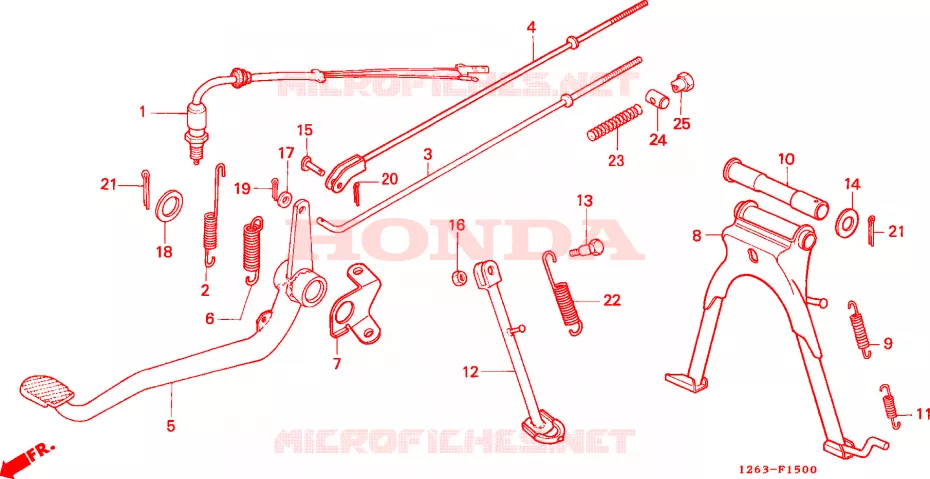 BEQUILLE - PEDALE DE FREIN Honda MOTO 70 DAX 1987  ST70C