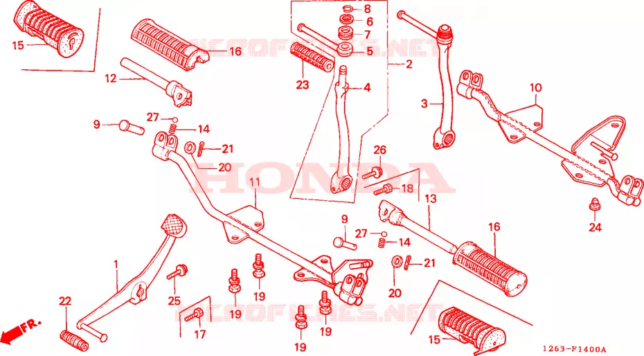 PEDALE - REPOSE PIED Honda MOTO 70 DAX 1986  ST70C
