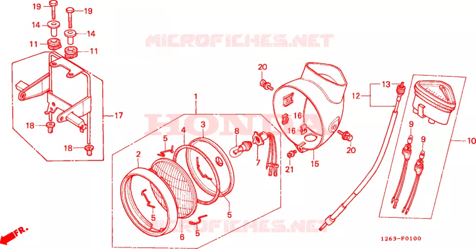 PHARE - COMPTEUR Honda MOTO 70 DAX 1982  ST70C