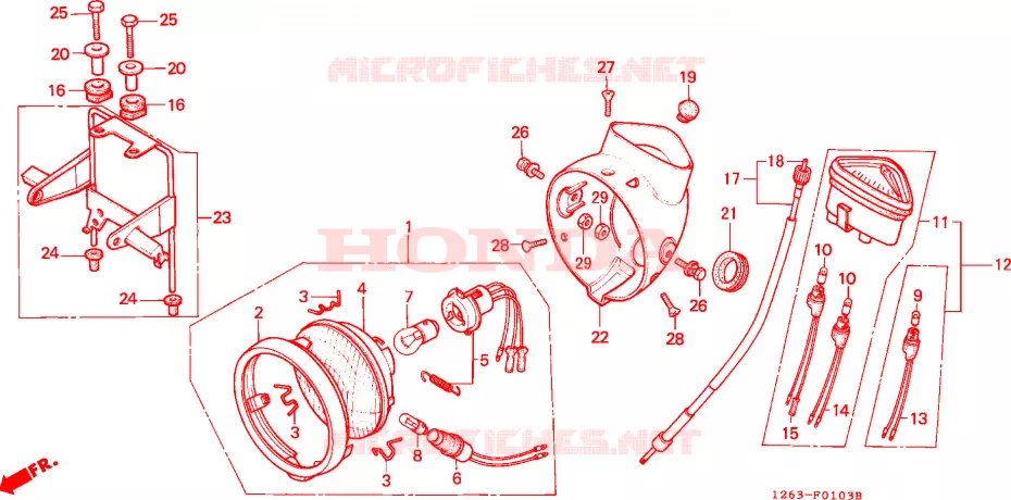 PHARE - COMPTEUR Honda MOTO 70 DAX 1989  ST70K