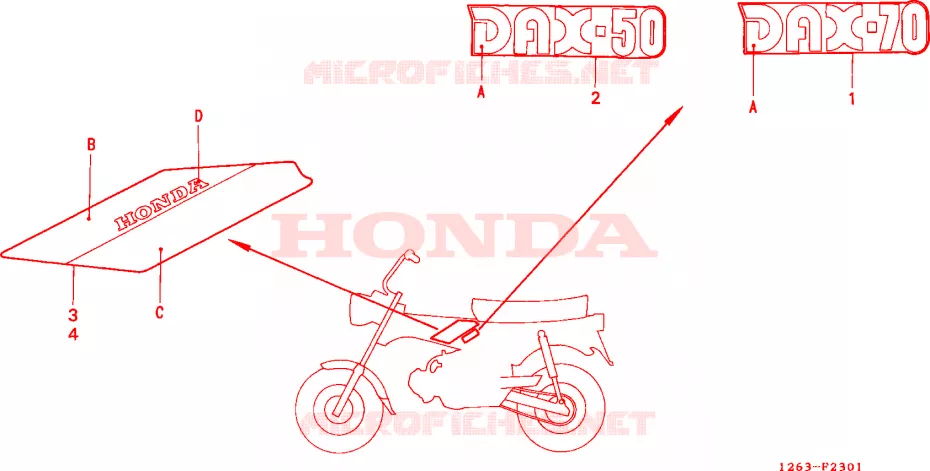 RAYURE(ST50L/ST70L) Honda MOTO 50 DAX 1990  ST50L