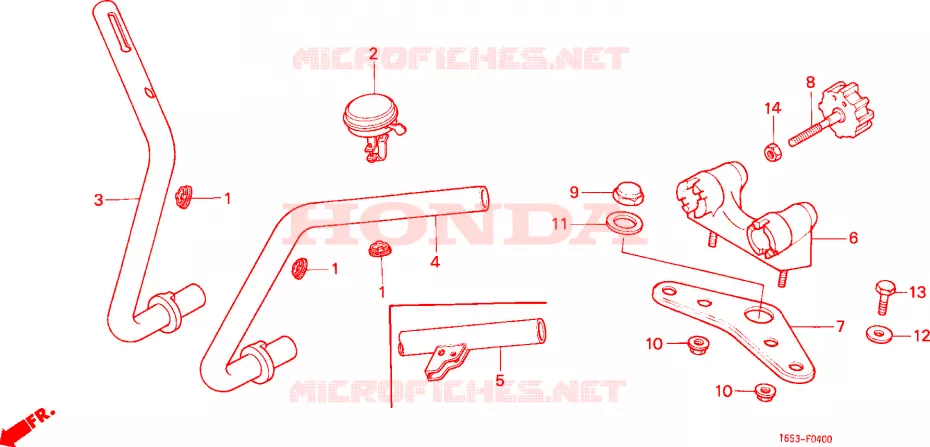 GUIDON - TE DE FOURCHE (1) Honda MOTO 50 MONKEY 1985  Z50JF_M