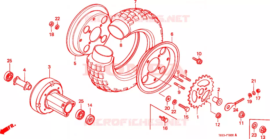 ROUE ARRIERE Honda MOTO 50 MONKEY 1981  Z50JZ_M
