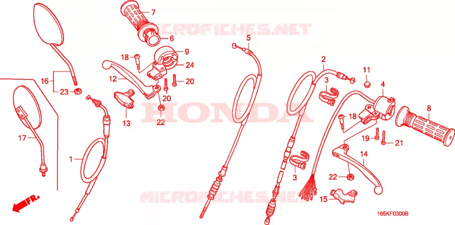 COMMUTATEUR/LEVIER DE GUIDON/ CABLE(1) Honda MOTO 50 MONKEY 1994  Z50JN
