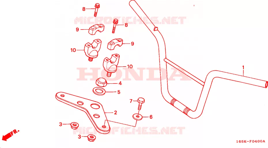 GUIDON - TE DE FOURCHE (1) Honda MOTO 50 MONKEY 1994  Z50JN