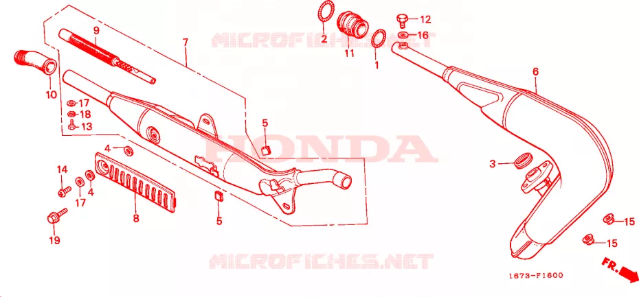 SILENCIEUX D'ECHAPPEMENT Honda MOTO 50 MT 1995  MT50SP