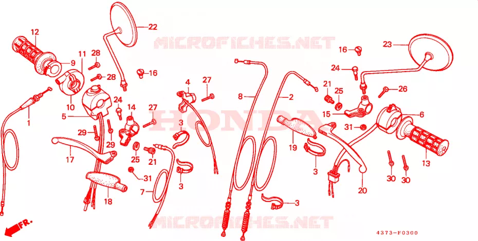 COMMUTATEUR/CABLE  Honda MOTO 125 XL 1982  XL125SC