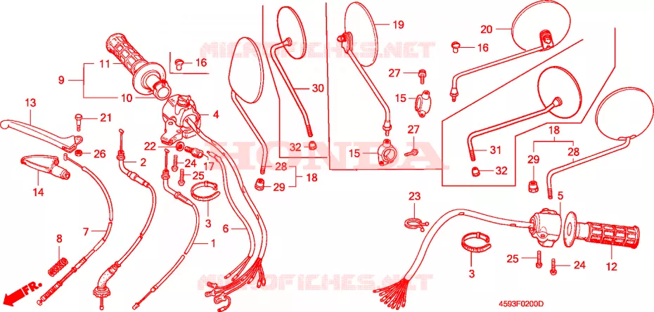 COMMUTATEUR/CABLE(1) Honda MOTO 110 CT 1980  CT110A