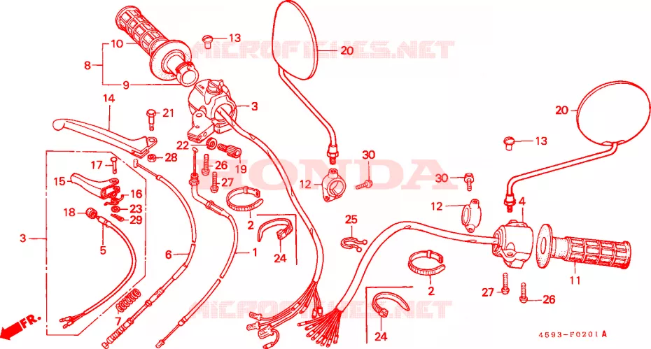 COMMUTATEUR/CABLE(2) Honda MOTO 110 CT 1988  CT110G