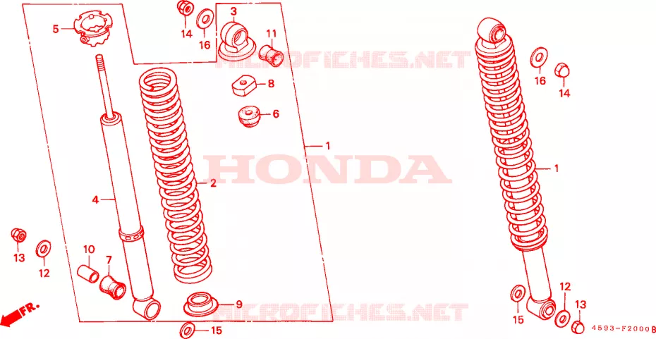 COUSSIN ARRIERE(1) Honda MOTO 110 CT 1992  CT110G
