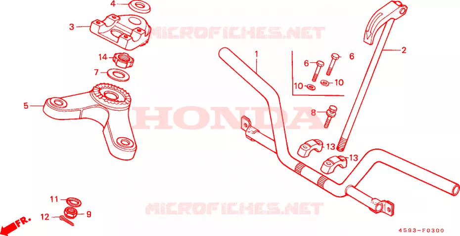 GUIDON - TE DE FOURCHE (1) Honda MOTO 110 CT 1995  CT110P