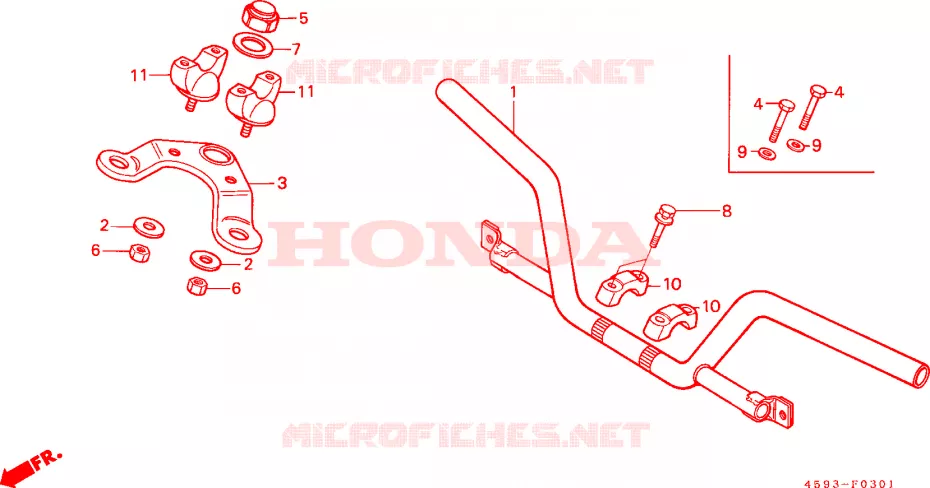 GUIDON - TE DE FOURCHE (2) Honda MOTO 110 CT 1988  CT110G