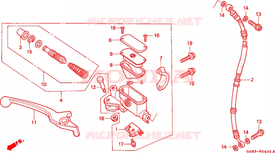 MAITRE CYLINDRE DE FREIN AVANT Honda SCOOTER 50 DIO 1993  SK50MP