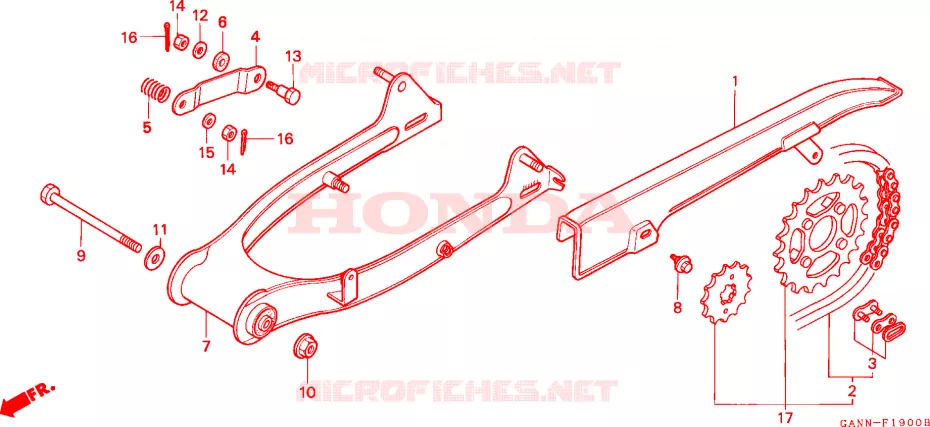 BRAS ARRIERE Honda MOTO 70 DAX 1994  ST70R