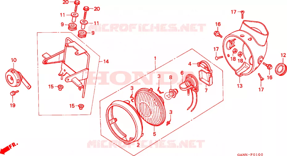 PHARE Honda MOTO 50 DAX 1997  ST50T