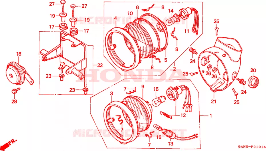 PHARE Honda MOTO 70 DAX 1996  ST70T