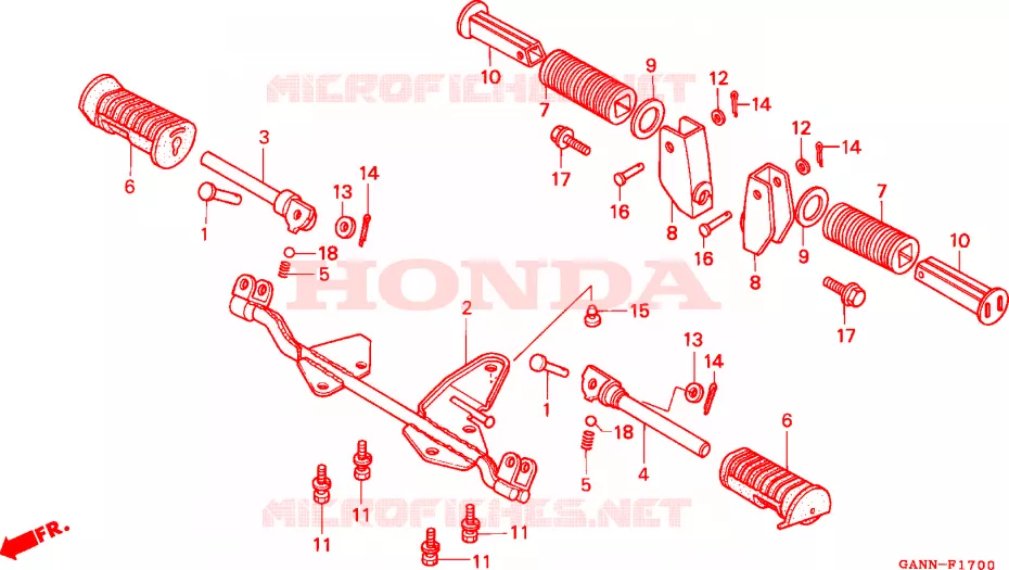 REPOSE PIED Honda MOTO 70 DAX 1993  ST70N