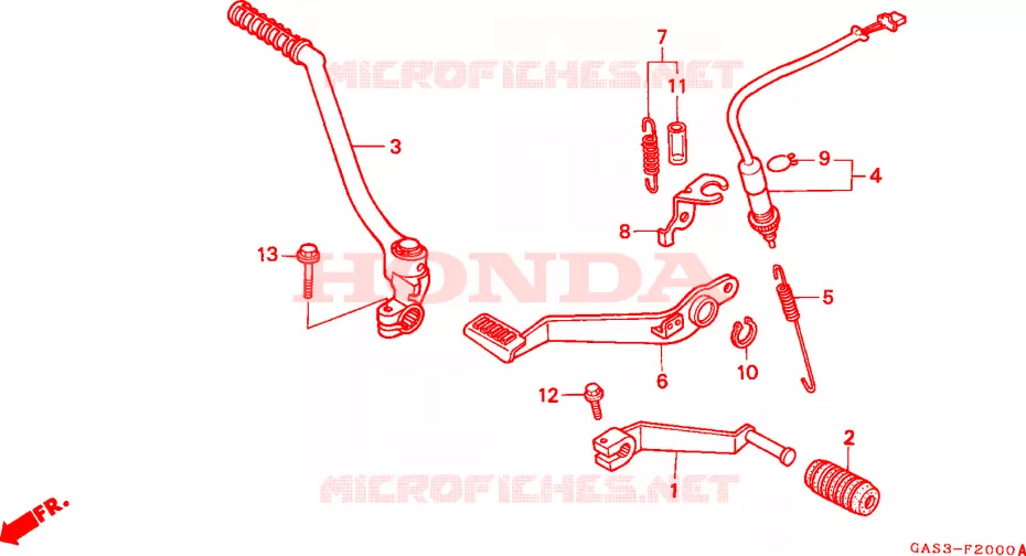 PEDALE - KICK Honda MOTO 75 NSR 1995  NSR75R