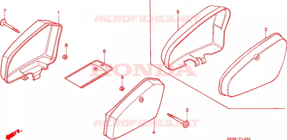 COUVERCLES LATERAUX Honda MOTO 70 C70 1994  C70CWR