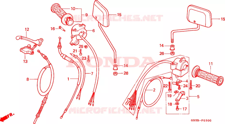 LEVIER DE GUIDON - COMMODO Honda MOTO 70 C70 1995  C70CWR