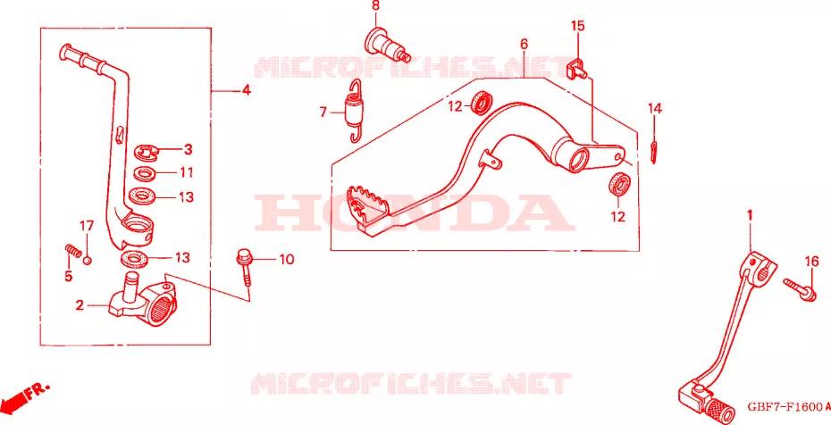 PEDALE Honda MOTO 85 CR 2003  CR85R3