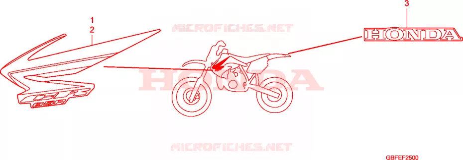 AUTOCOLLANTS Honda MOTO 85 CR 2006  CR85RB7